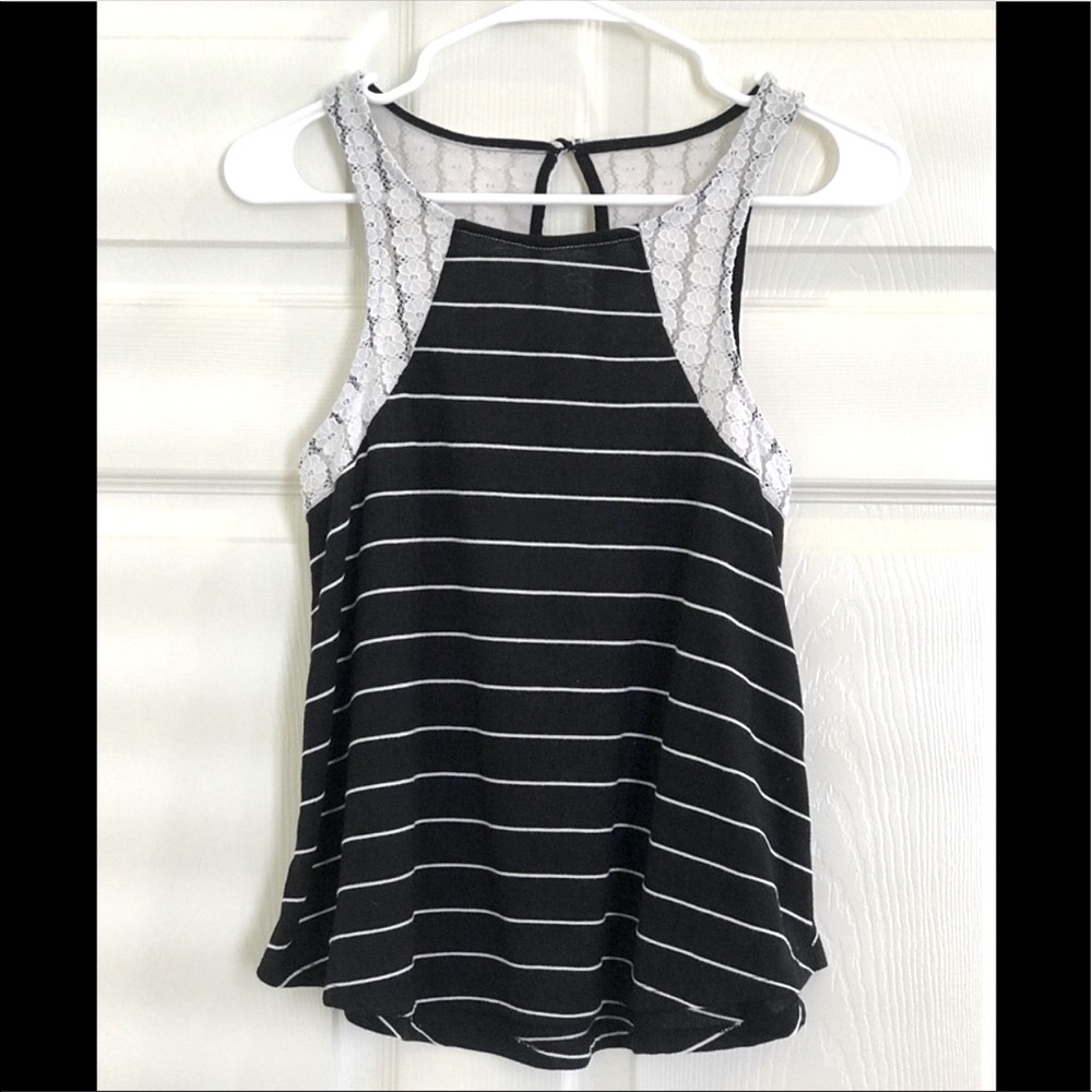 SELF ESTEEM stripe top with lace